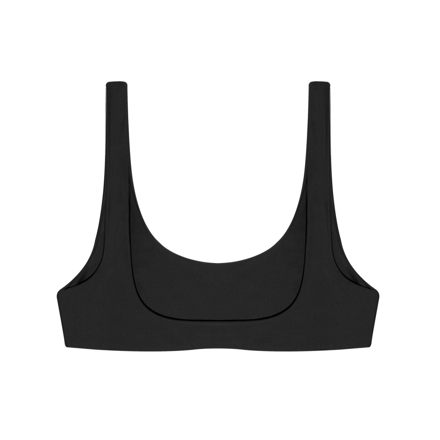 Flat image of the back of the Rounded Edges Top in black