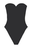 Flat image of the back of the Yara One Piece in black
